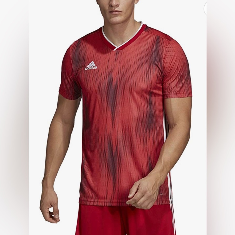 Adidas Tiro 19 Jersey DP3531 Power Red/Black Short Sleeve V Neck Size S